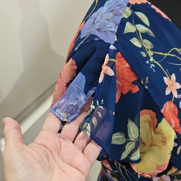 Sweet Pea Navy Floral Midi Dress - Picture 6 of 12